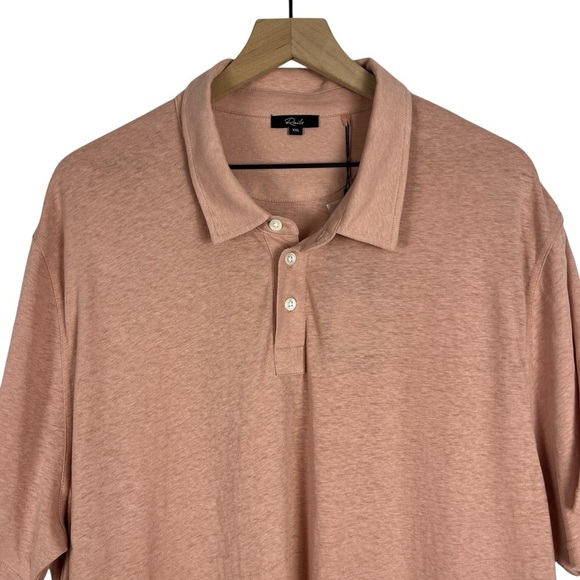 NWT RAILS Men's Levant Flamingo Short Sleeve Pink Polo Shirt XXL Hemp/Org Cotton - Picture 6 of 14